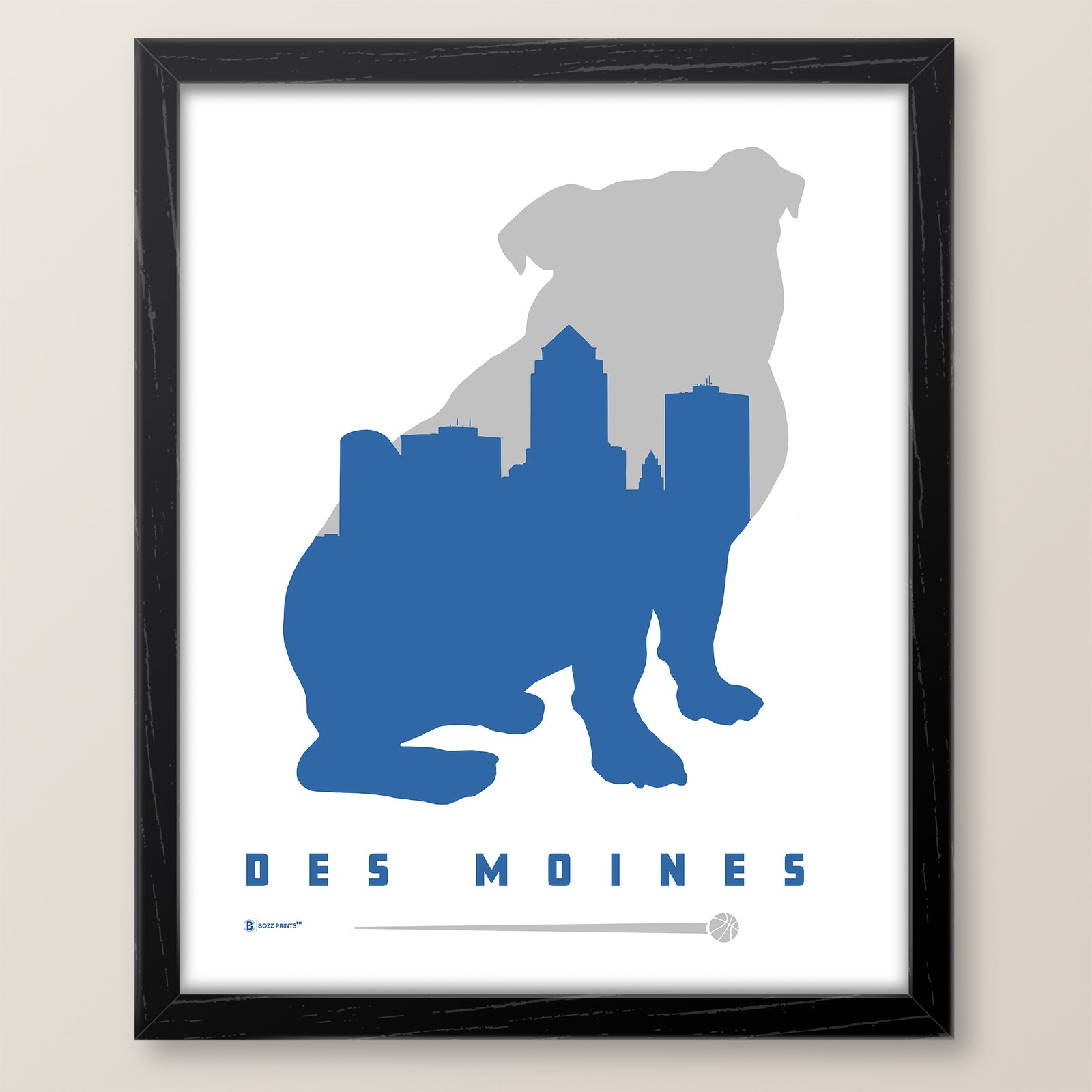 Des Moines Bulldog Skyline Print