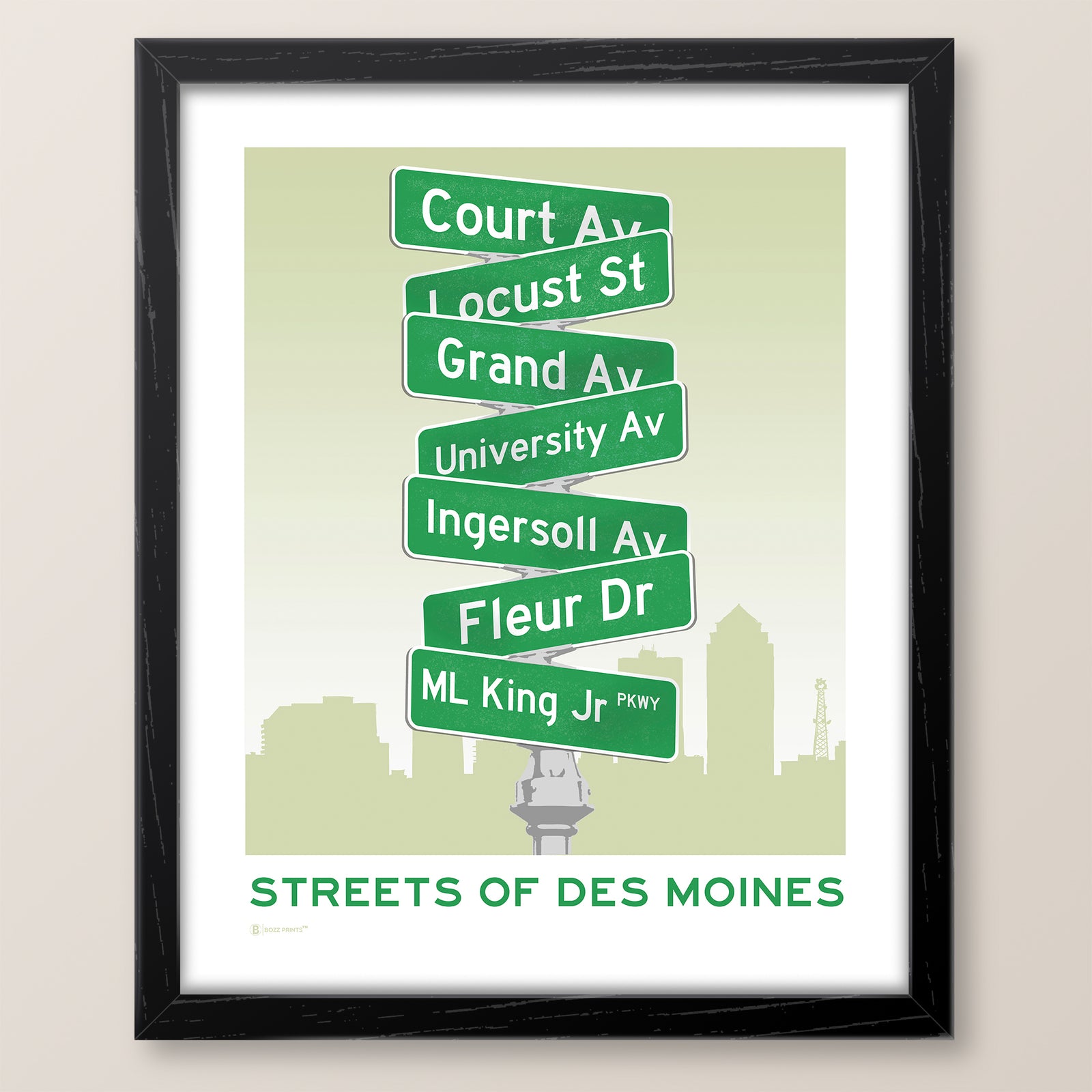 Streets of Des Moines Print