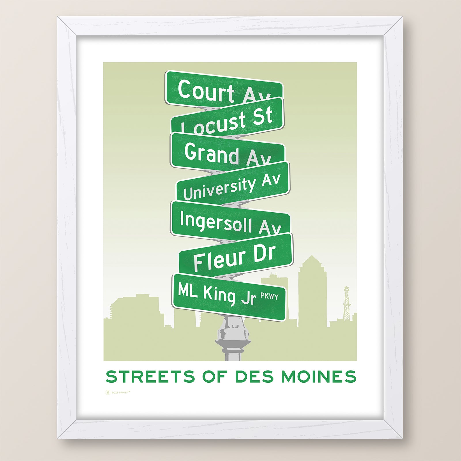 Streets of Des Moines Print