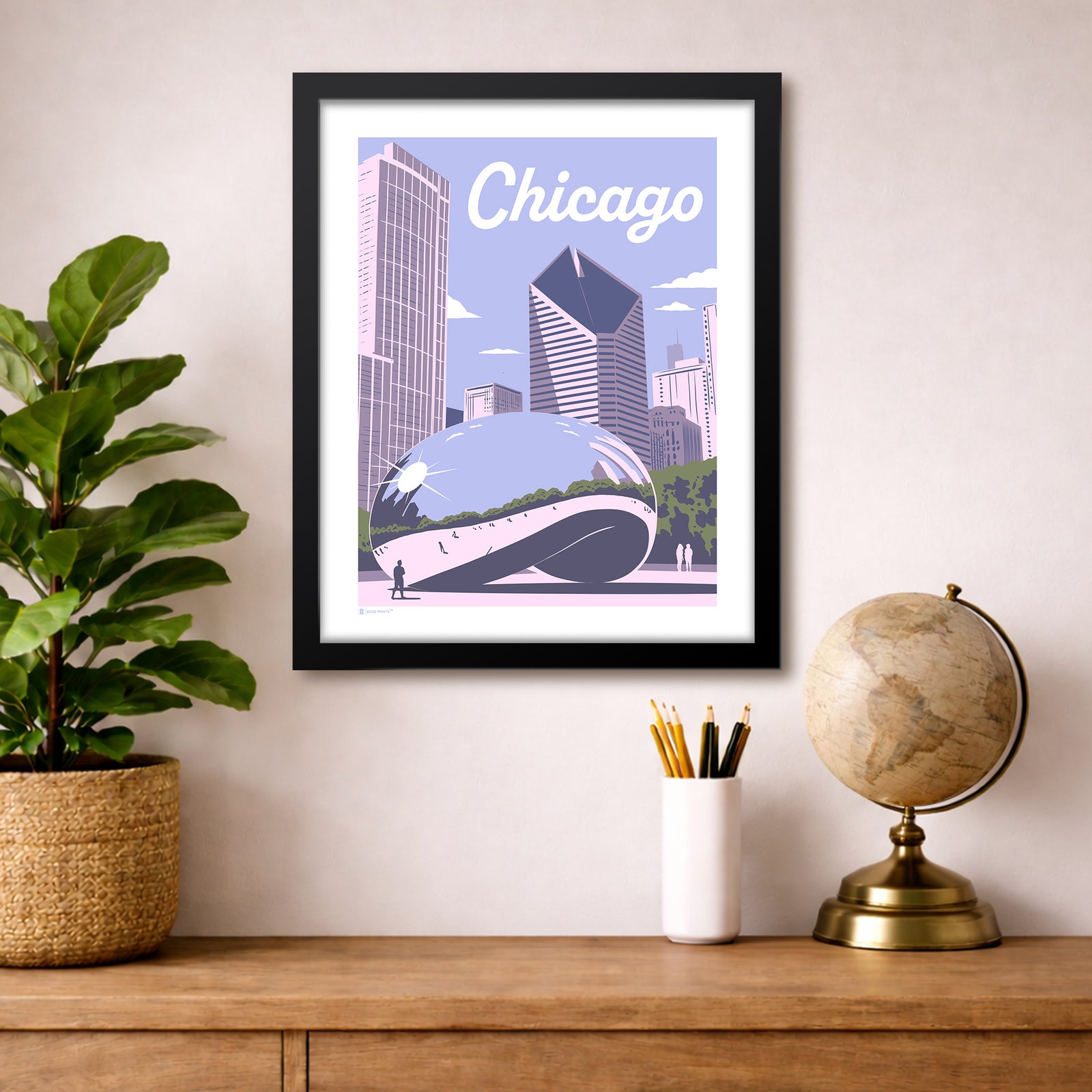 Chicago Cloud Gate Skyline Print