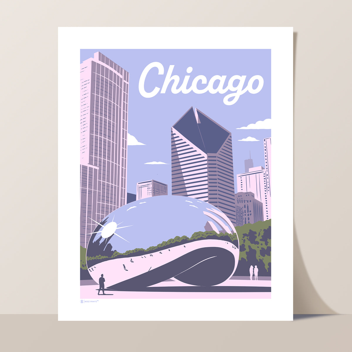 Chicago Cloud Gate Skyline Print