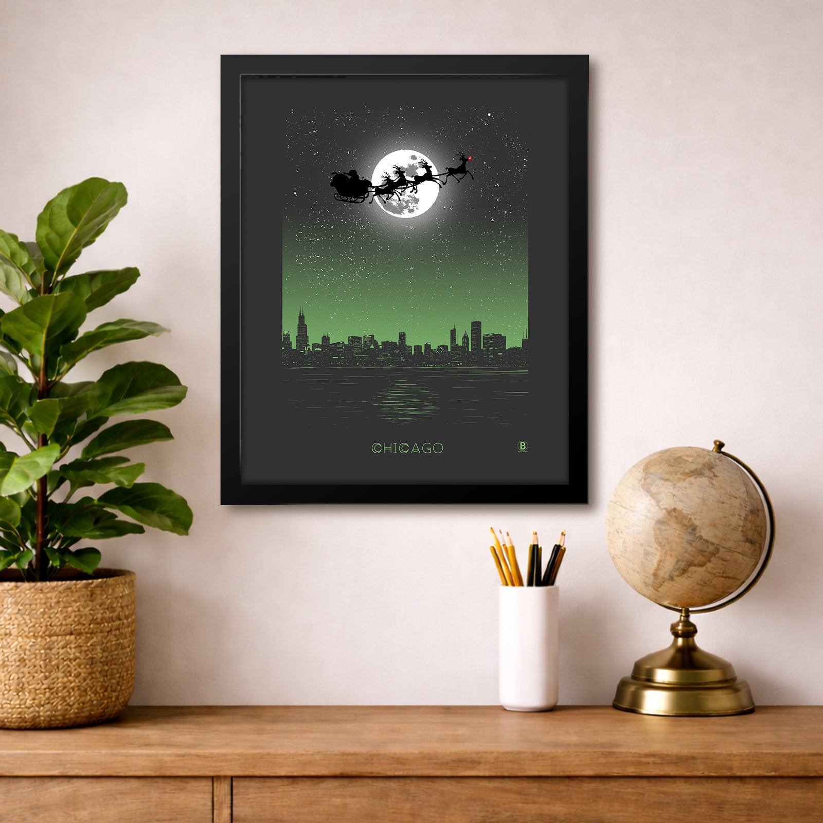 Chicago Holiday Moon Print