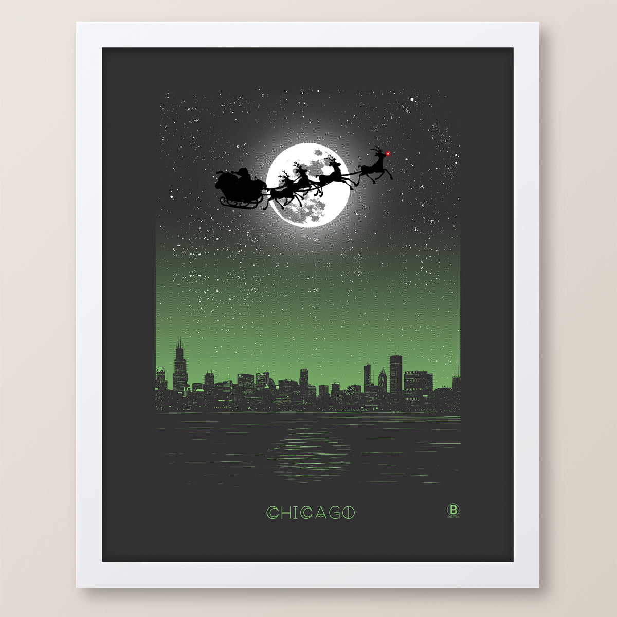 Chicago Holiday Moon Print