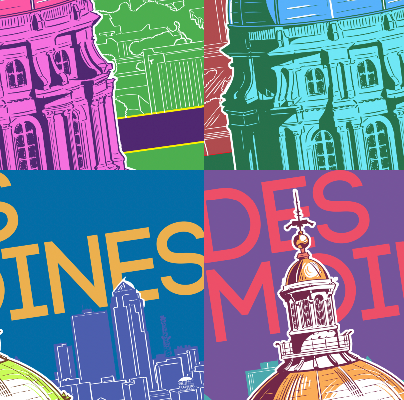 Des Moines Capitol Pop Art Print