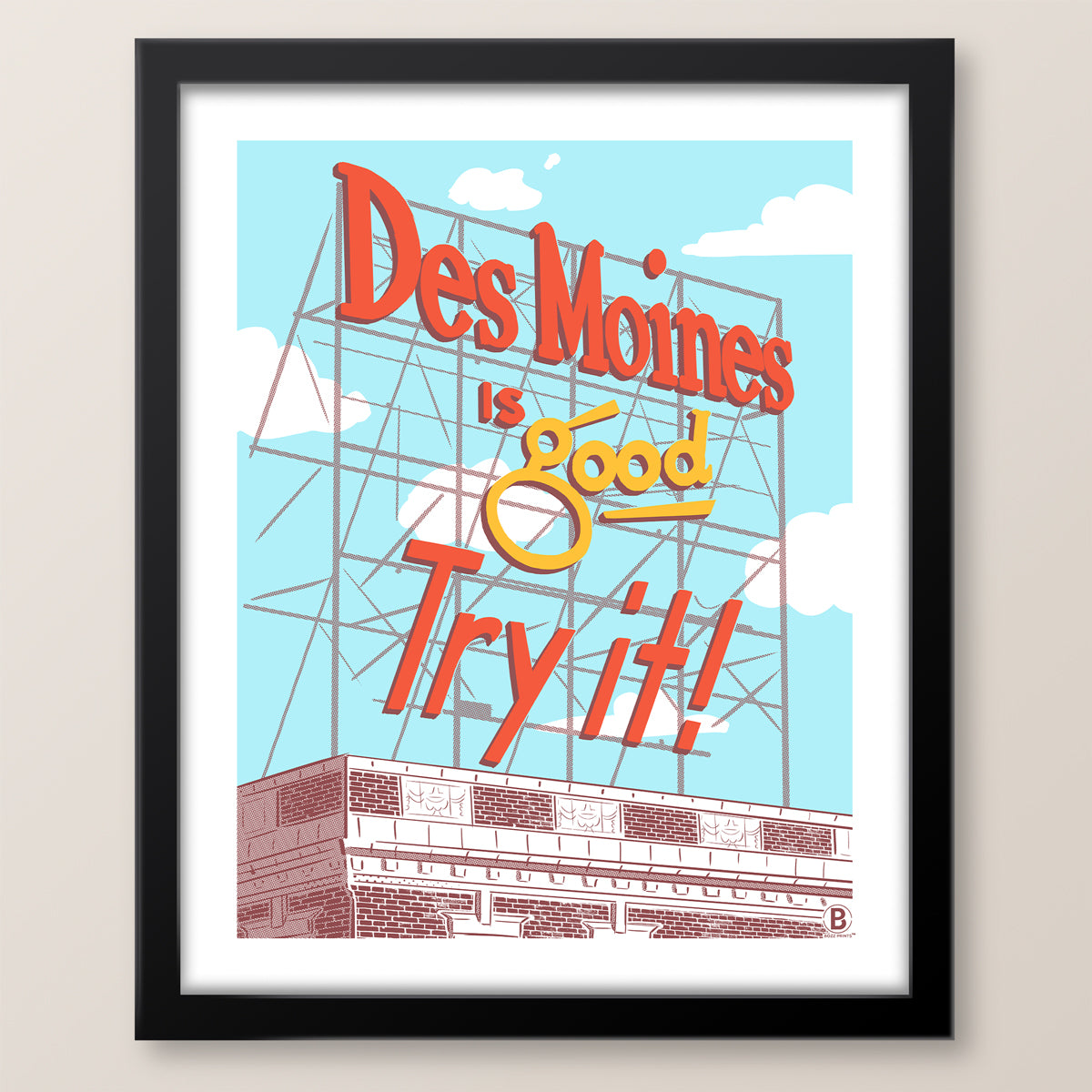 Des Moines Colonial Sign Print