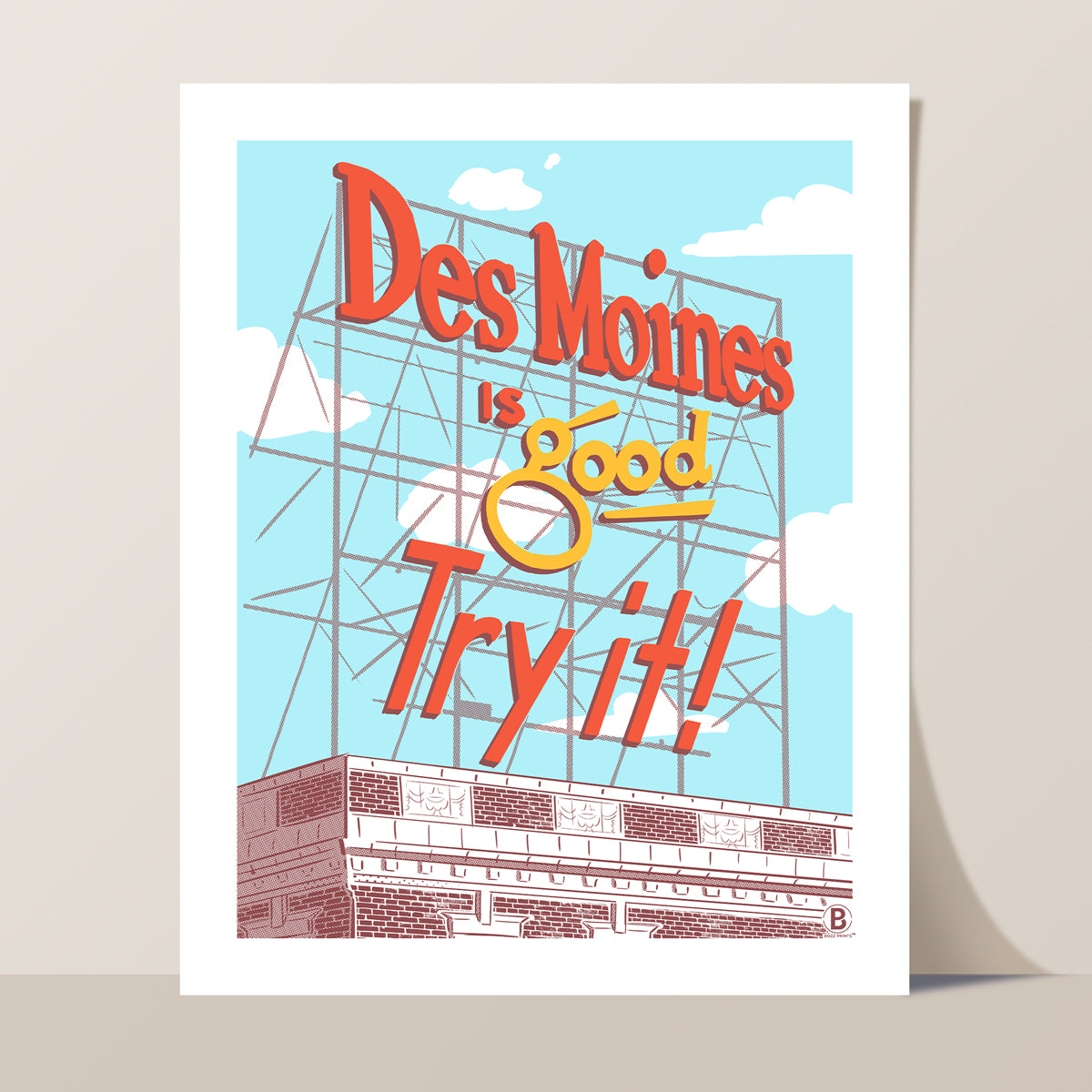 Des Moines Colonial Sign Print