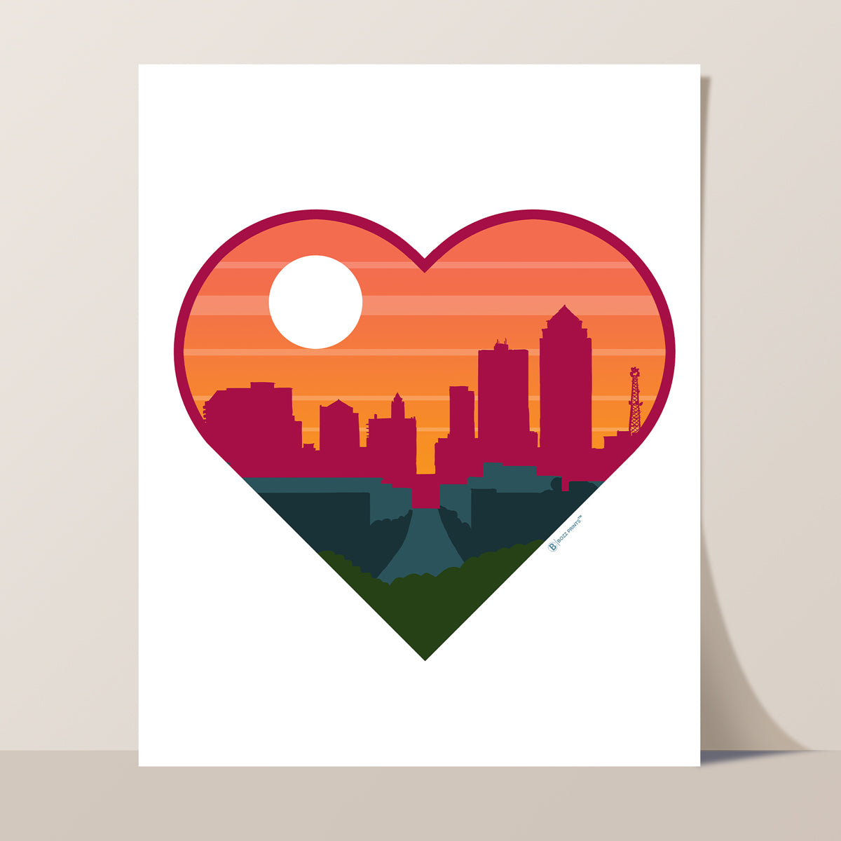 Des Moines Heart Print