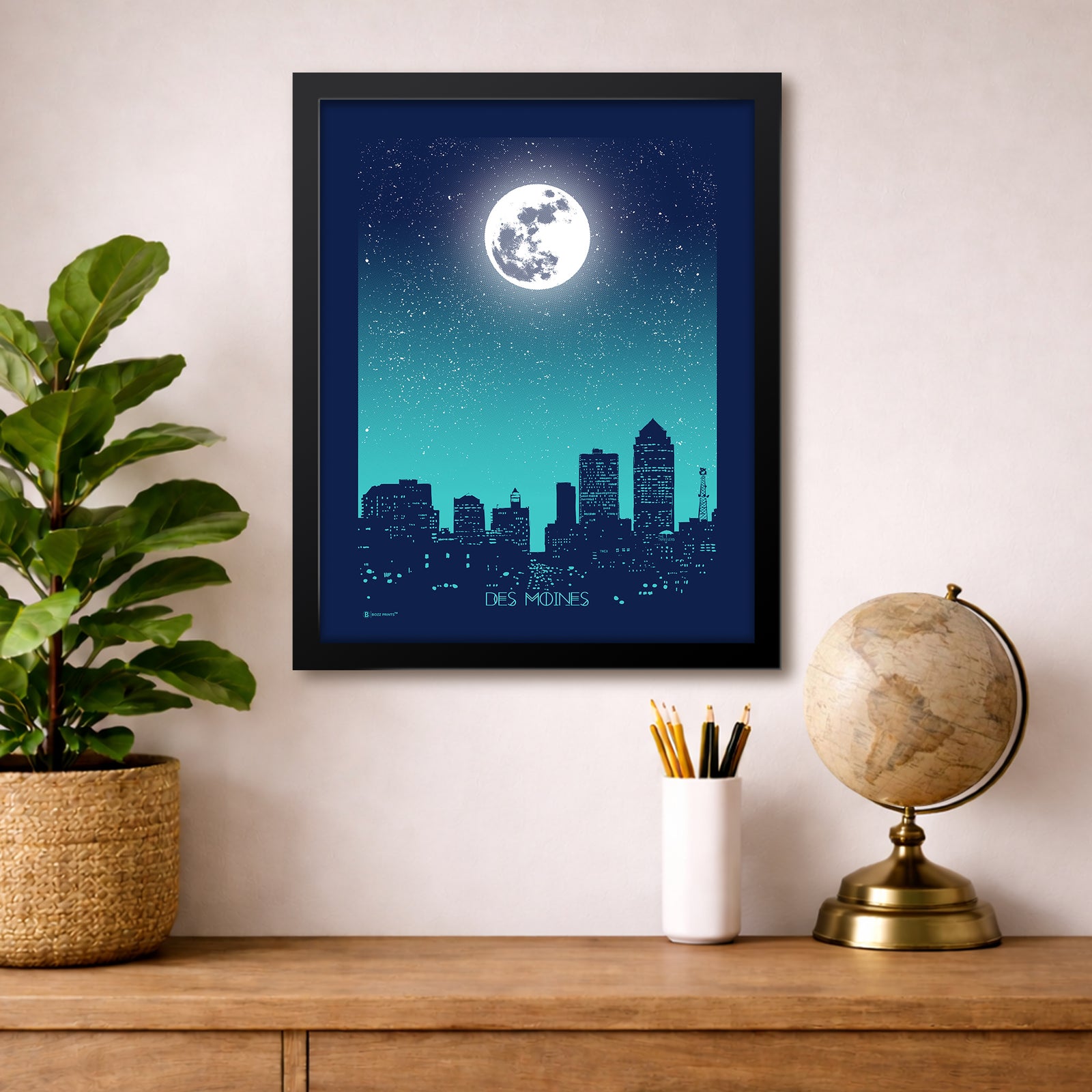 Des Moines Moon Print