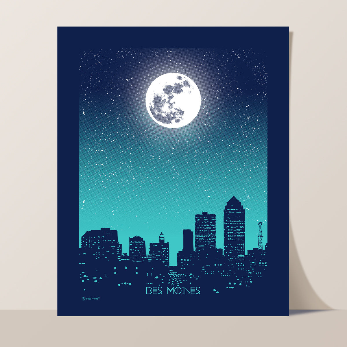 Des Moines Moon Print