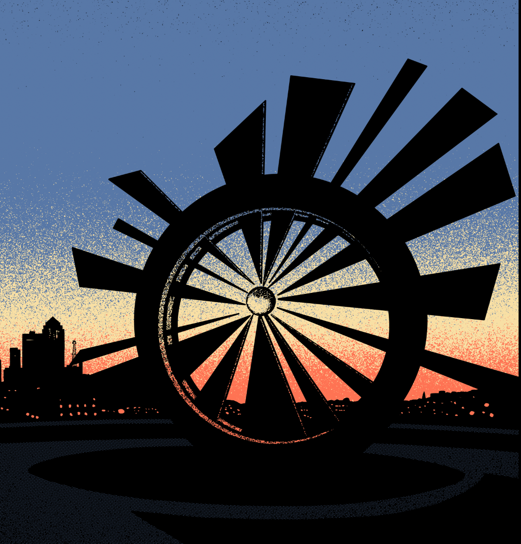 Des Moines Shattering Skyline Print