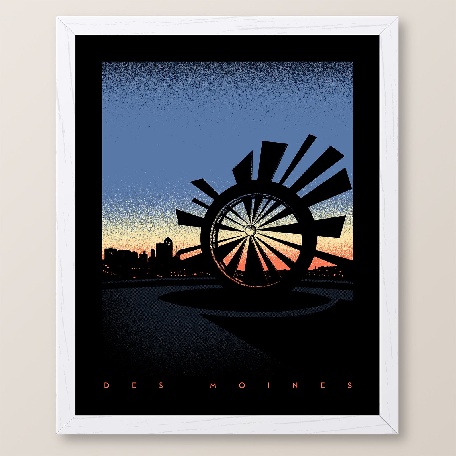 Des Moines Shattering Skyline Print