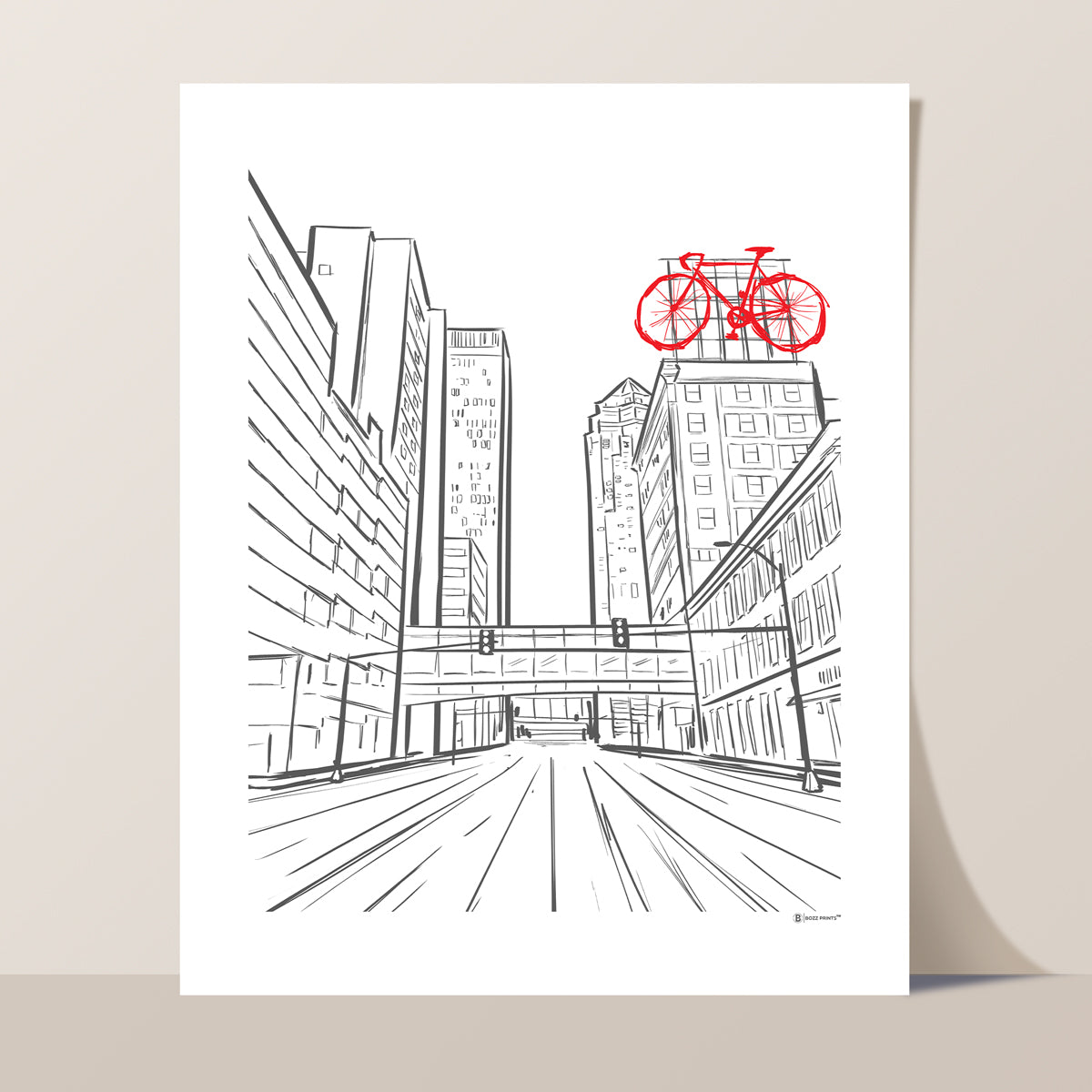 Des Moines Travelers Bike Print