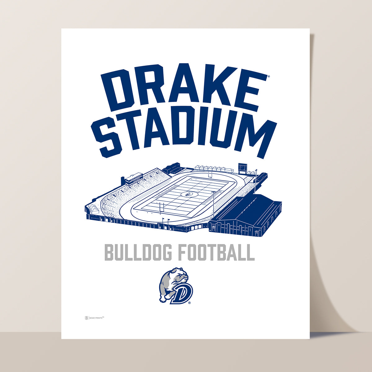 Drake Stadium Bulldog Football Print