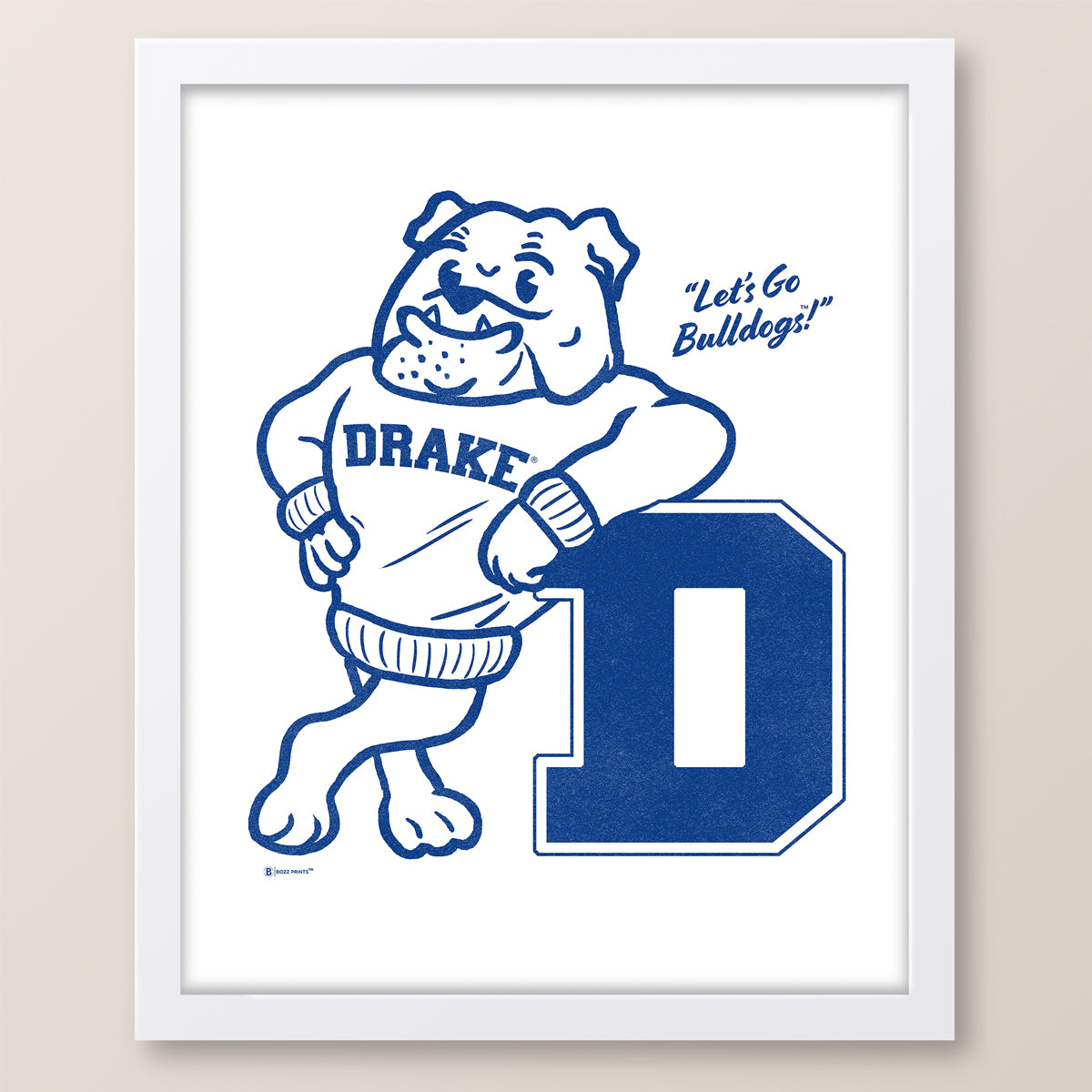 Drake University Leaning Spike Print