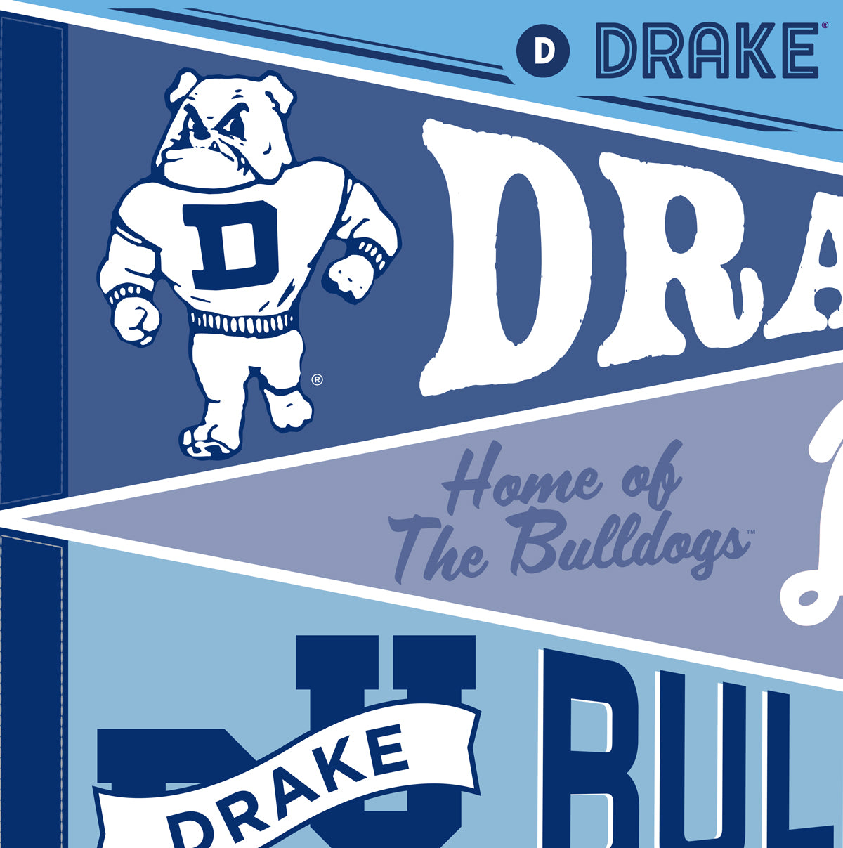 Drake University Pennants Print