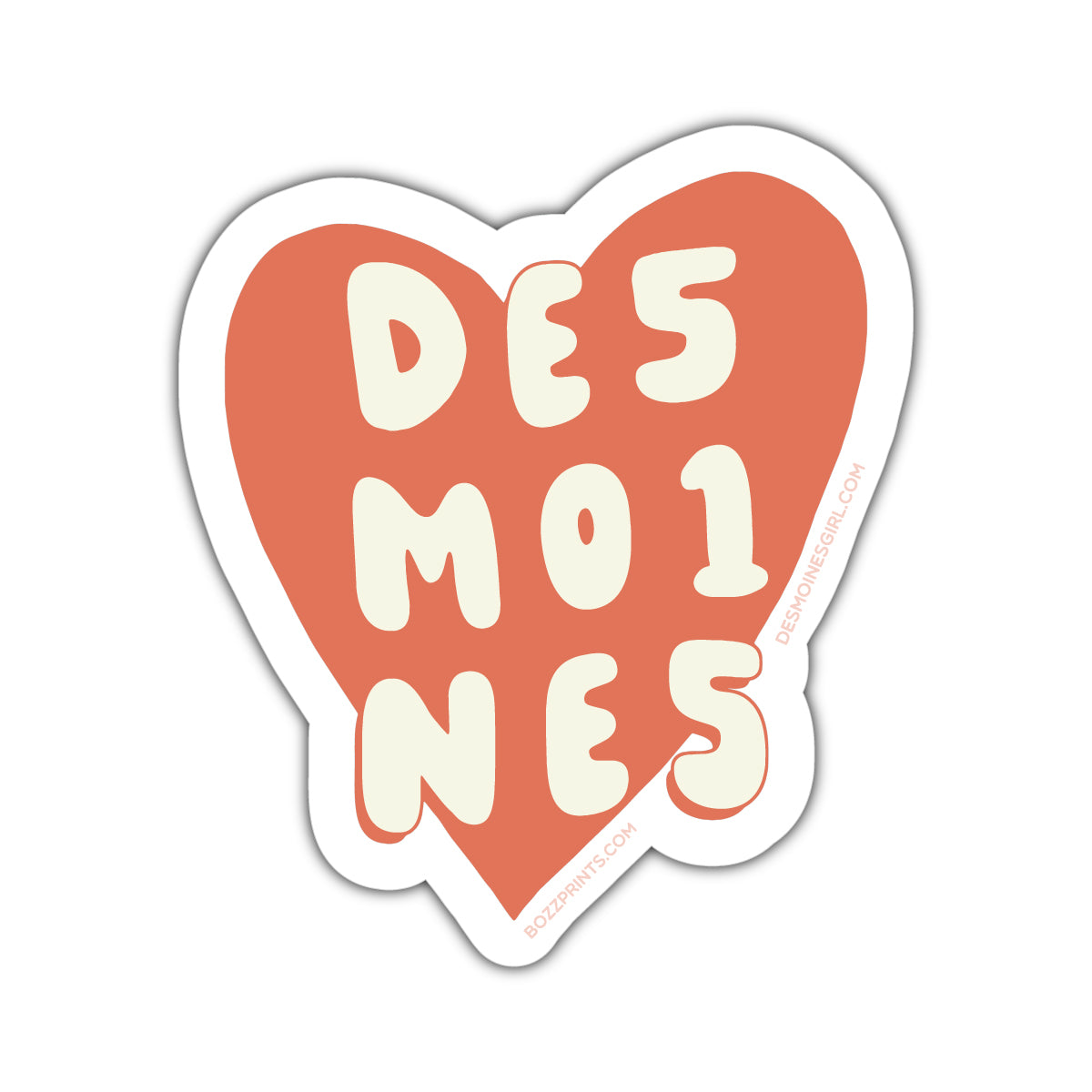 Des Moines 515 Heart Sticker