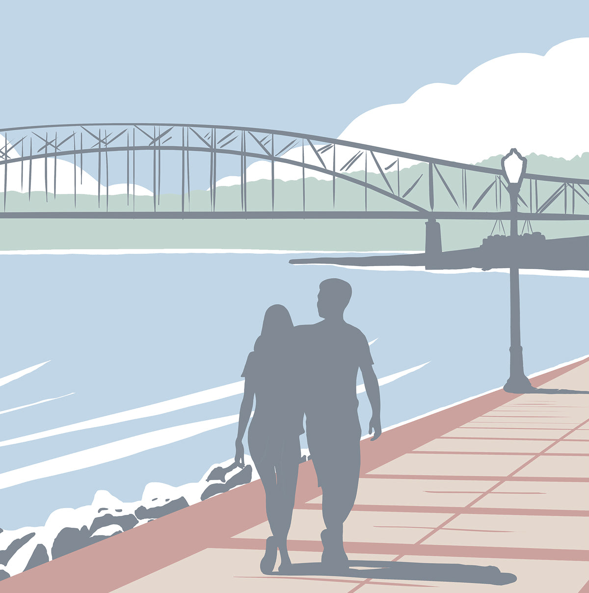 Dubuque Mississippi Riverwalk Print