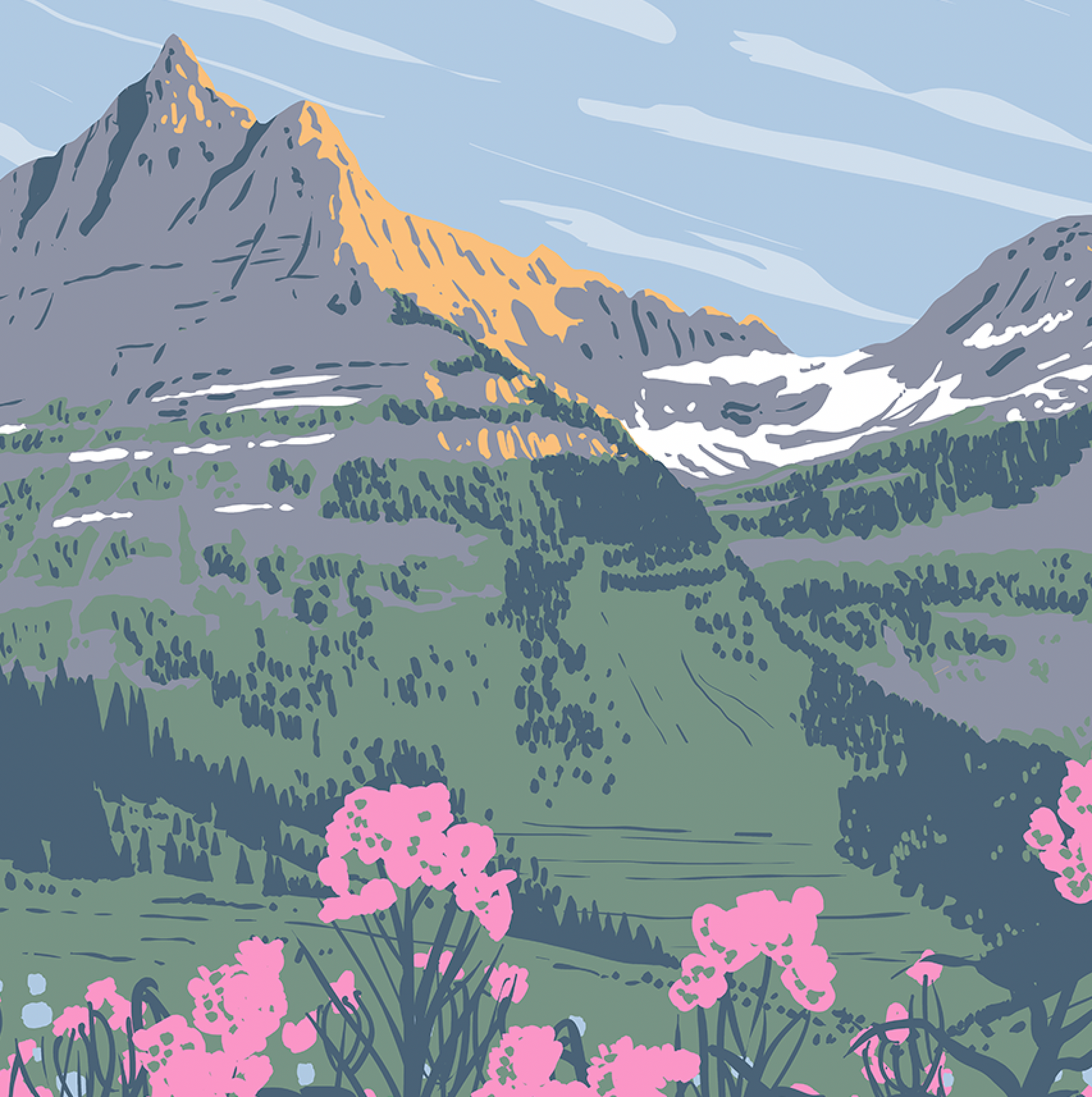 Glacier National Park Garden Wall Print