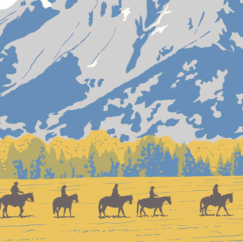 Grand Teton National Park Horseback Print