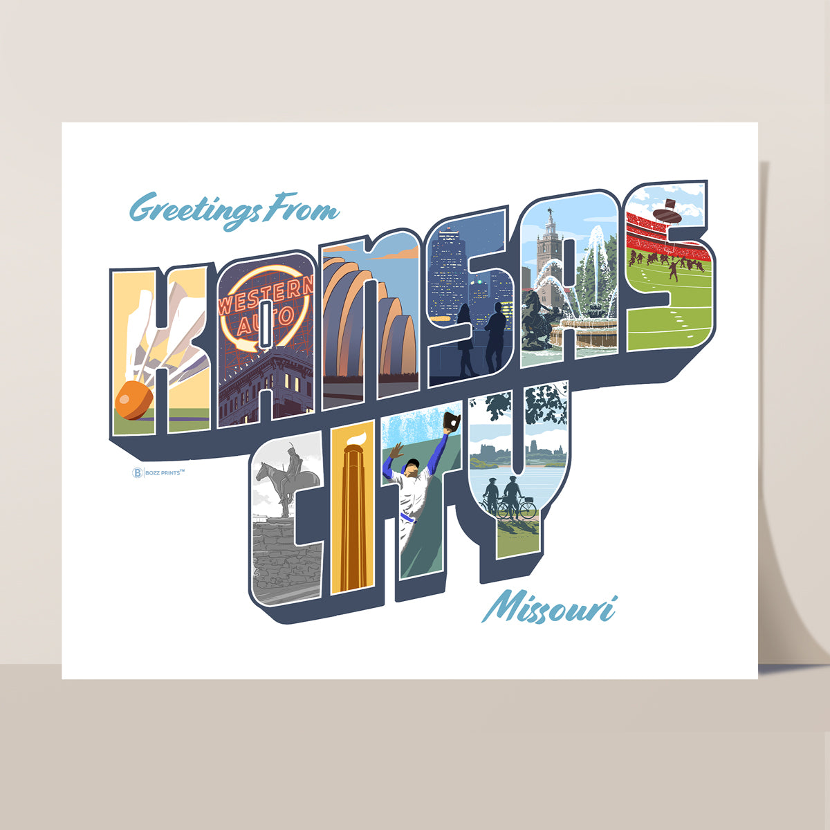 Greetings From Kansas City Print