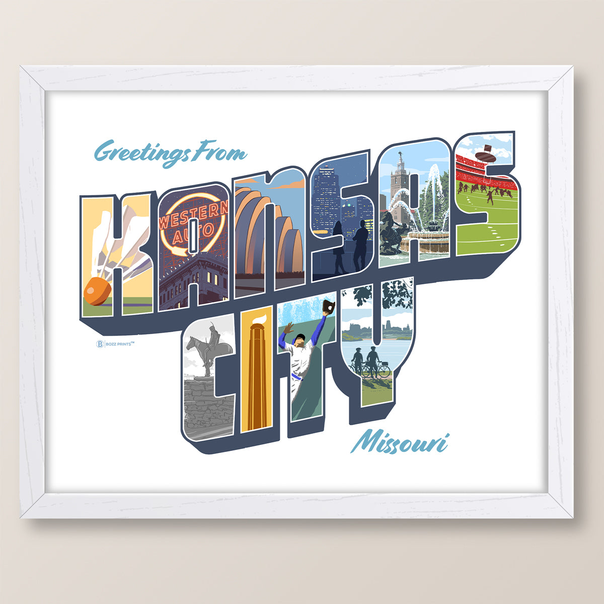 Greetings From Kansas City Print