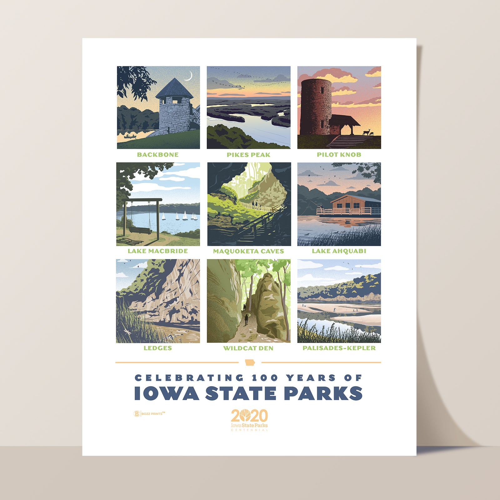 Iowa State Parks Centennial Print