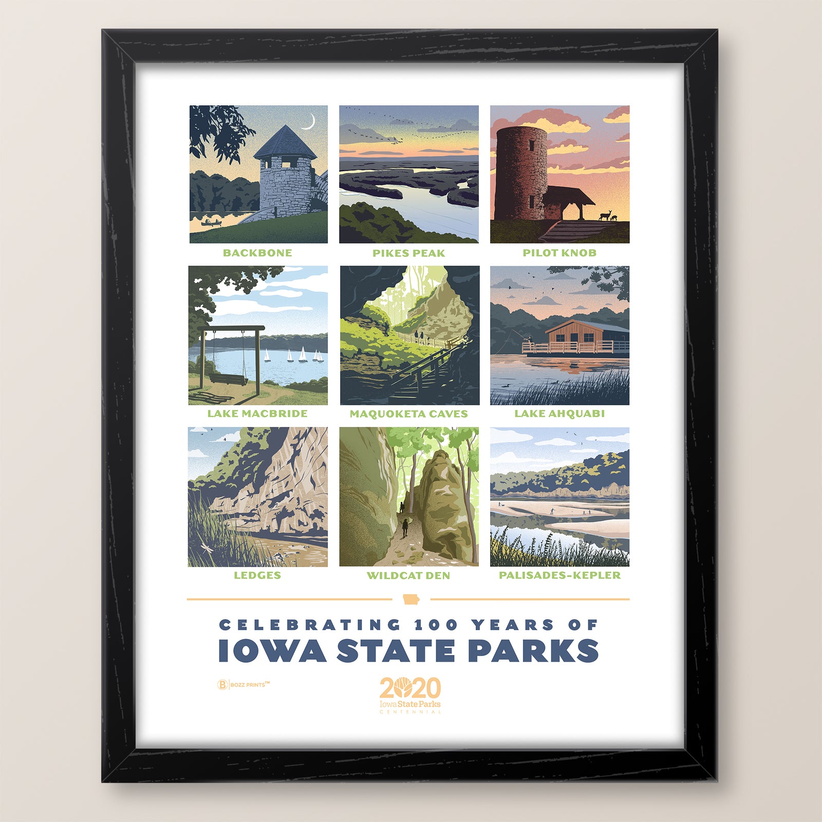 Iowa State Parks Centennial Print