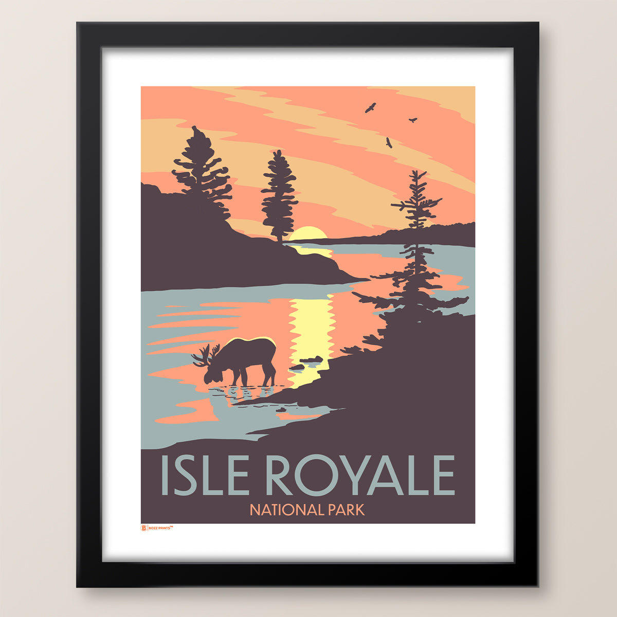 Isle Royale National Park Sunset Moose Print