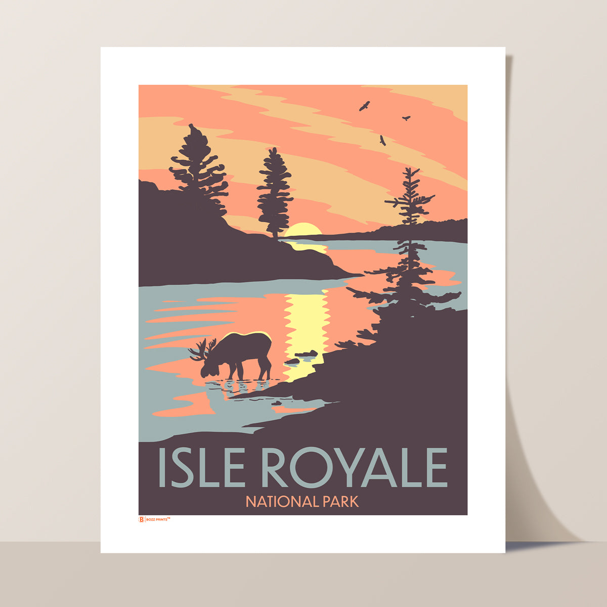Isle Royale National Park Sunset Moose Print