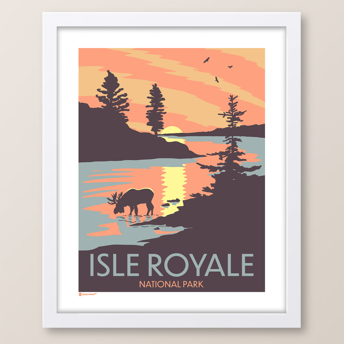 Isle Royale National Park Sunset Moose Print