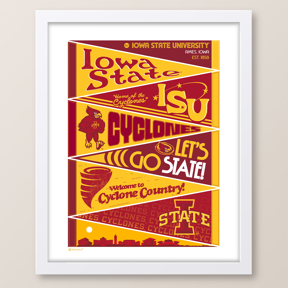 Iowa State University Pennants Print