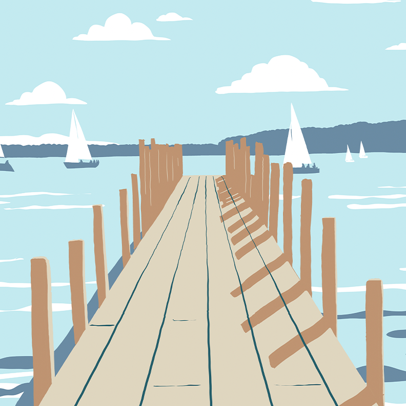 Lake Okoboji Dock Print