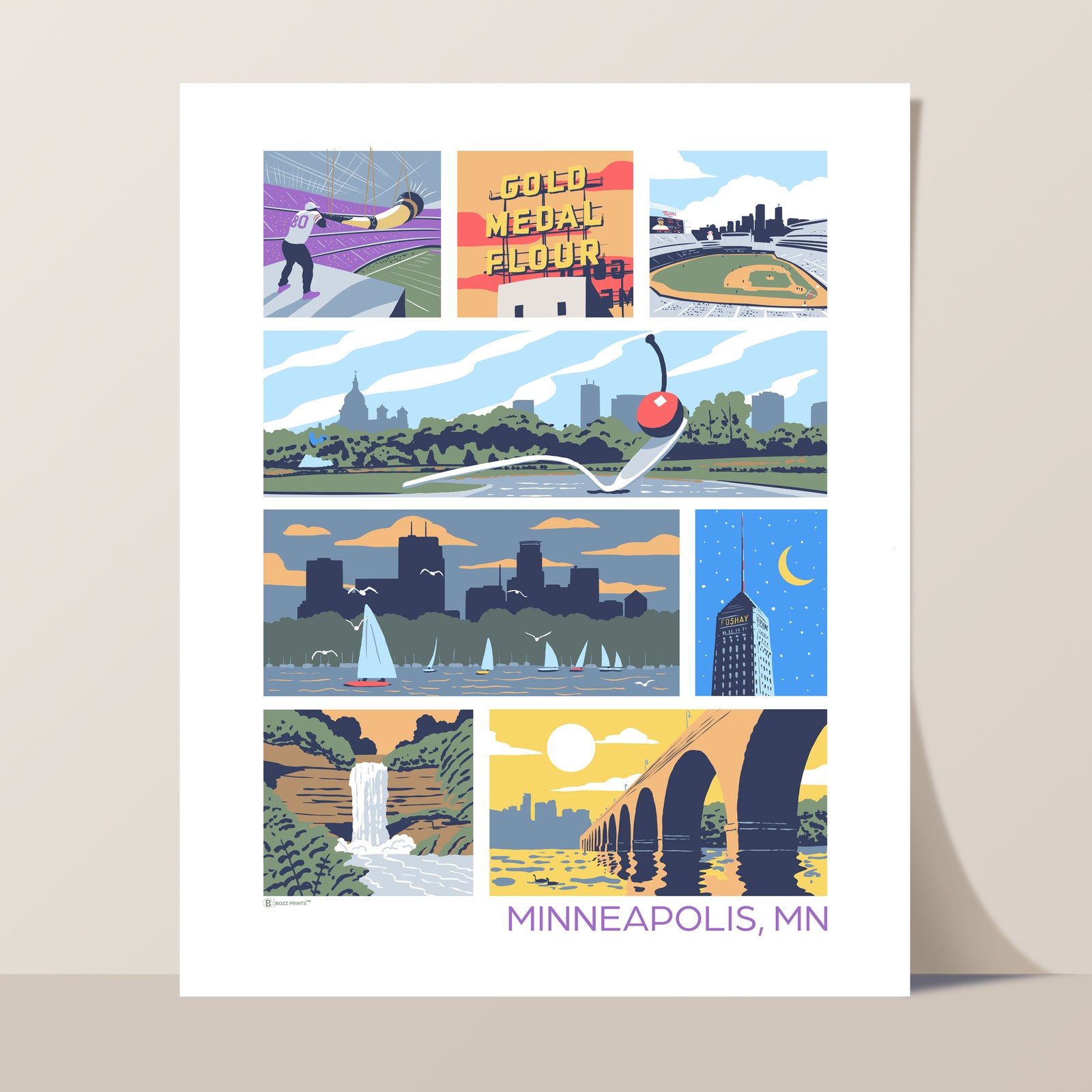 Landmarks of Minneapolis Art Print
