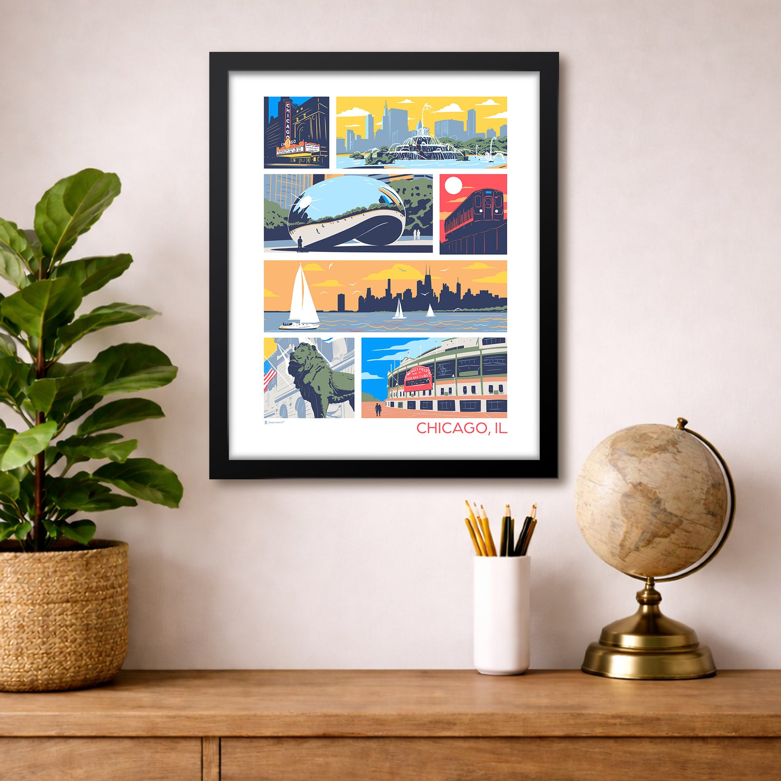 Landmarks of Chicago Print