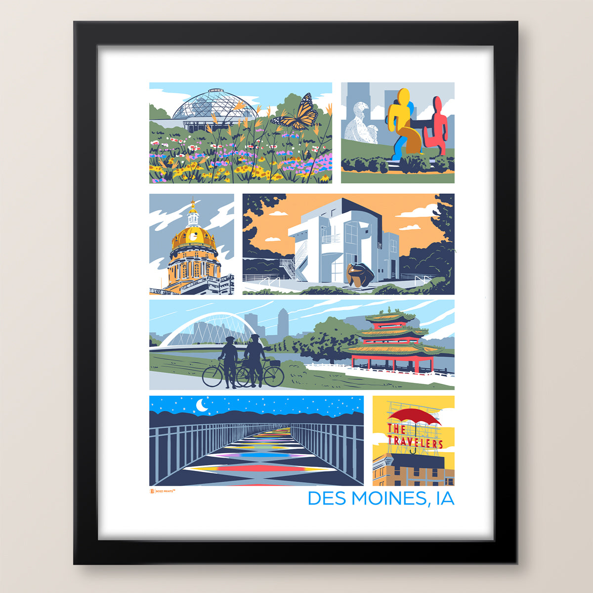 Landmarks of Des Moines Print
