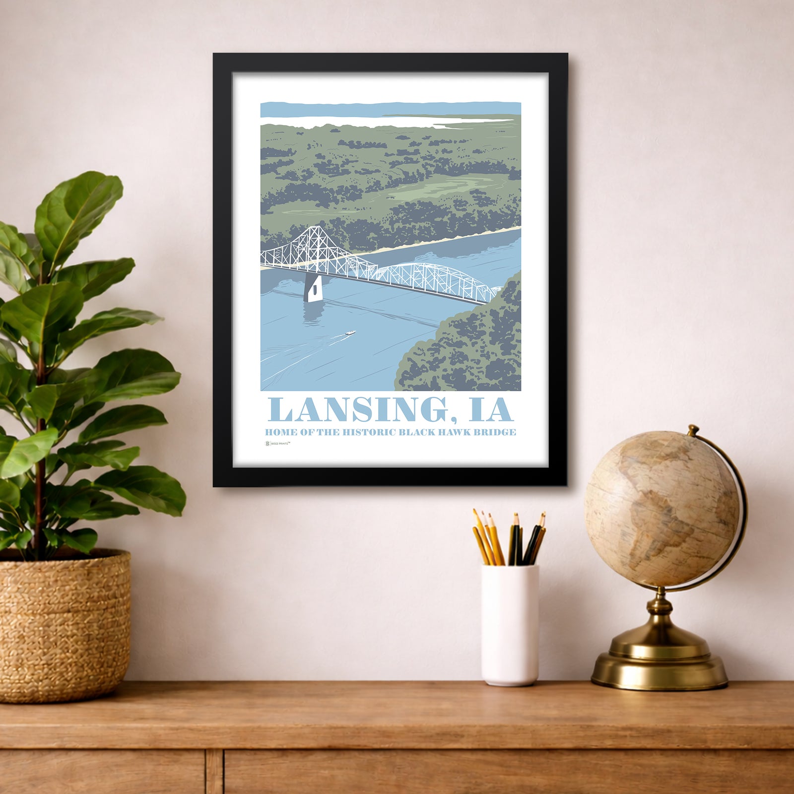 Lansing Black Hawk Bridge Print