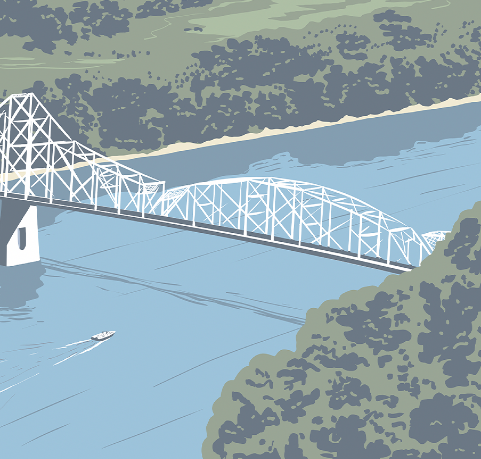 Lansing Black Hawk Bridge Print