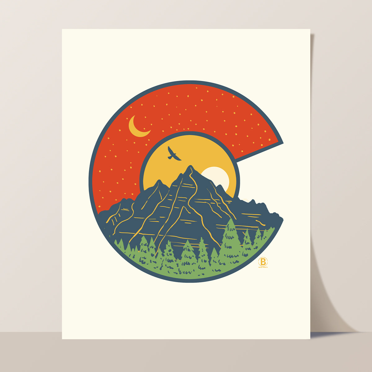 Layers of Colorado "C" Flag Print