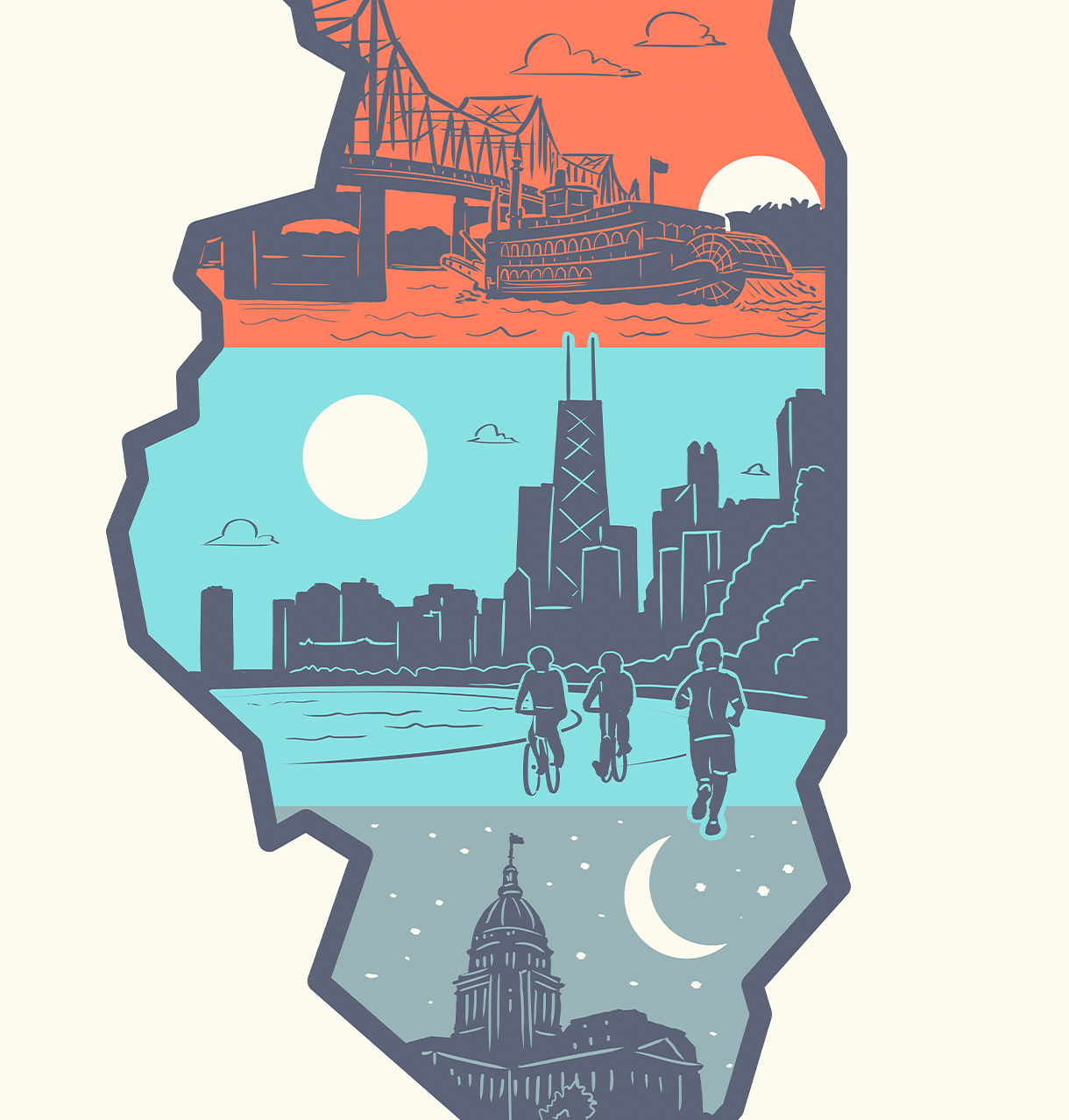 Layers of Illinois Print
