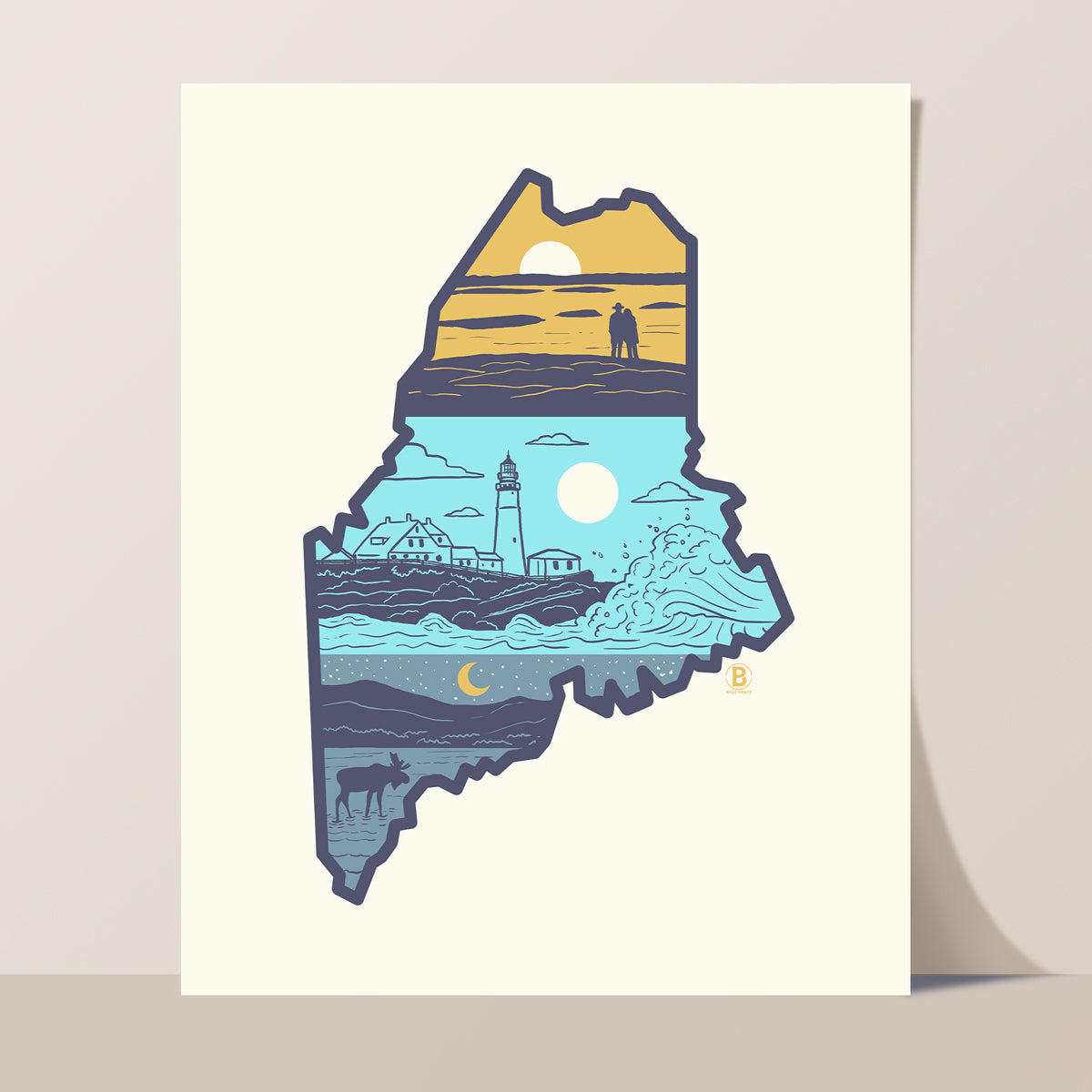 Layers of Maine Print