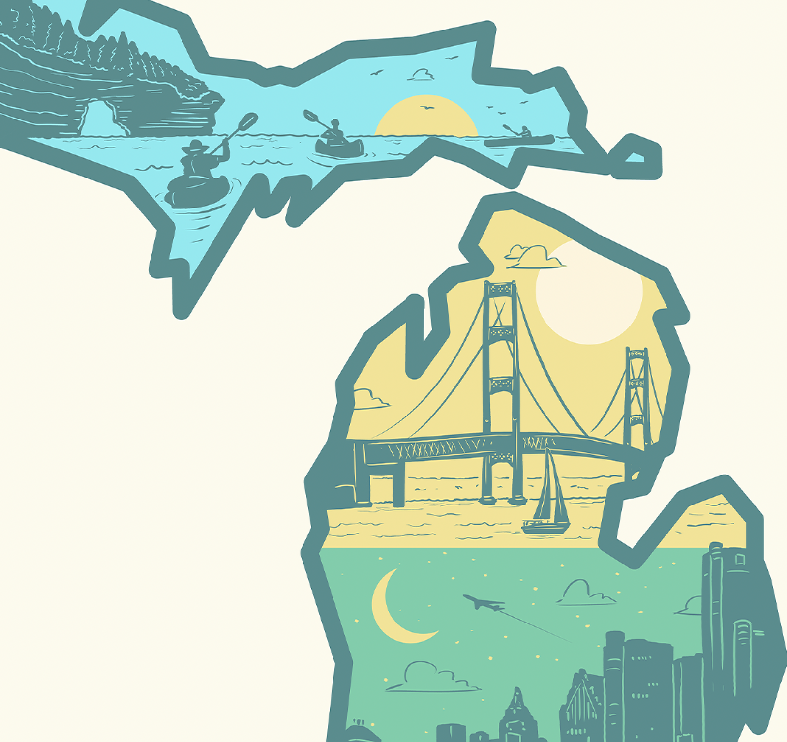 Layers of Michigan Print