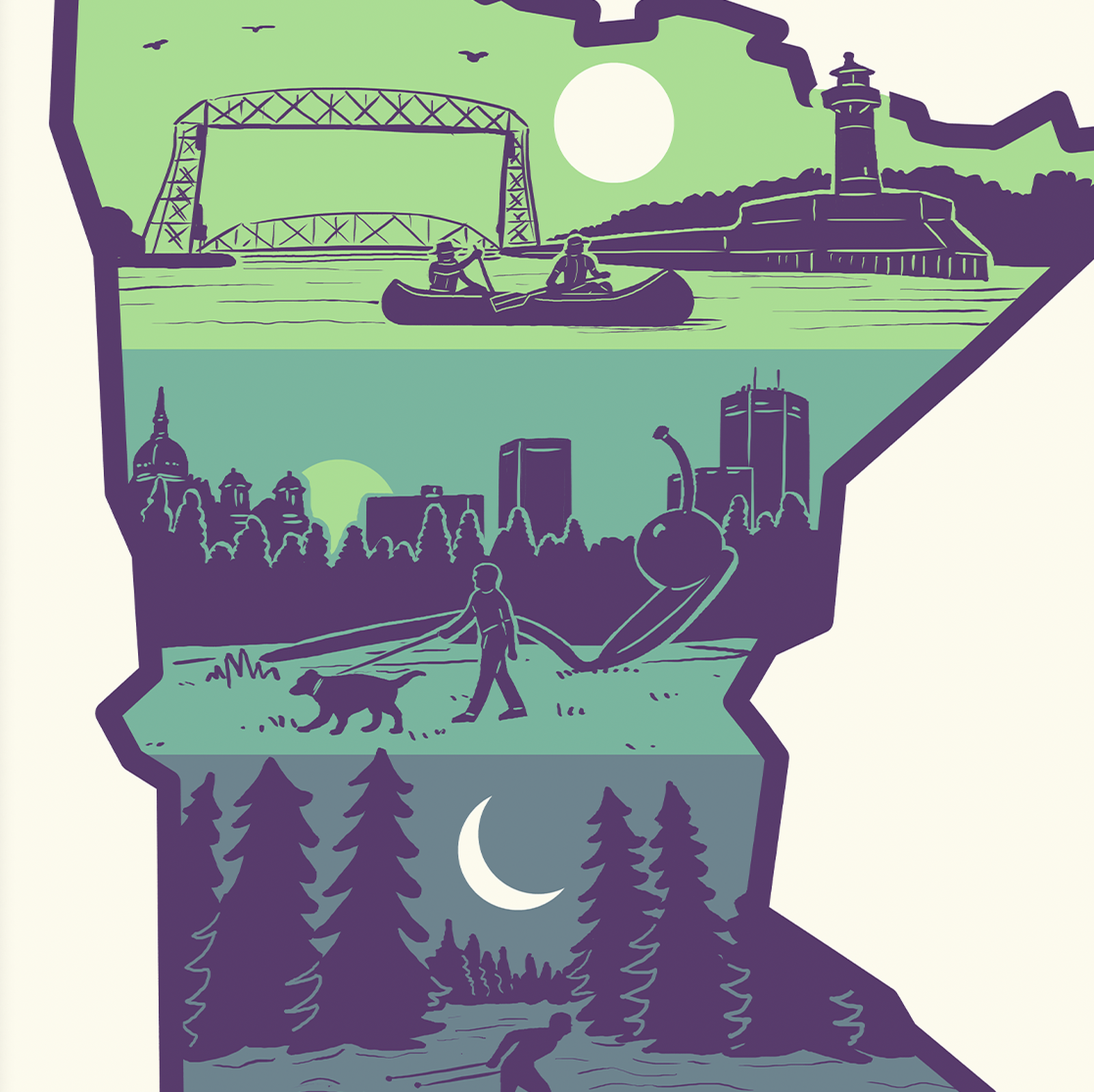 Layers of Minnesota Print