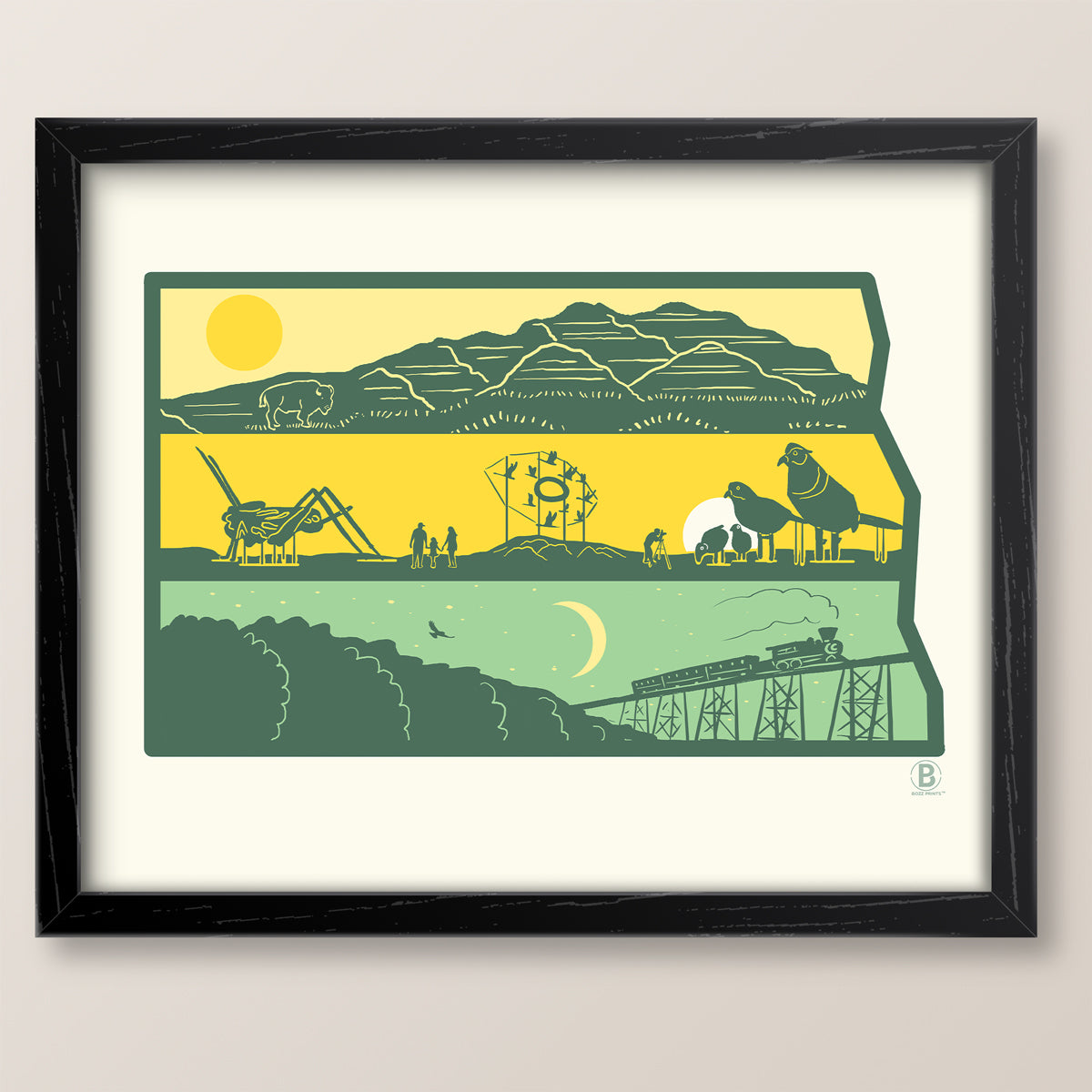 Layers of North Dakota Print