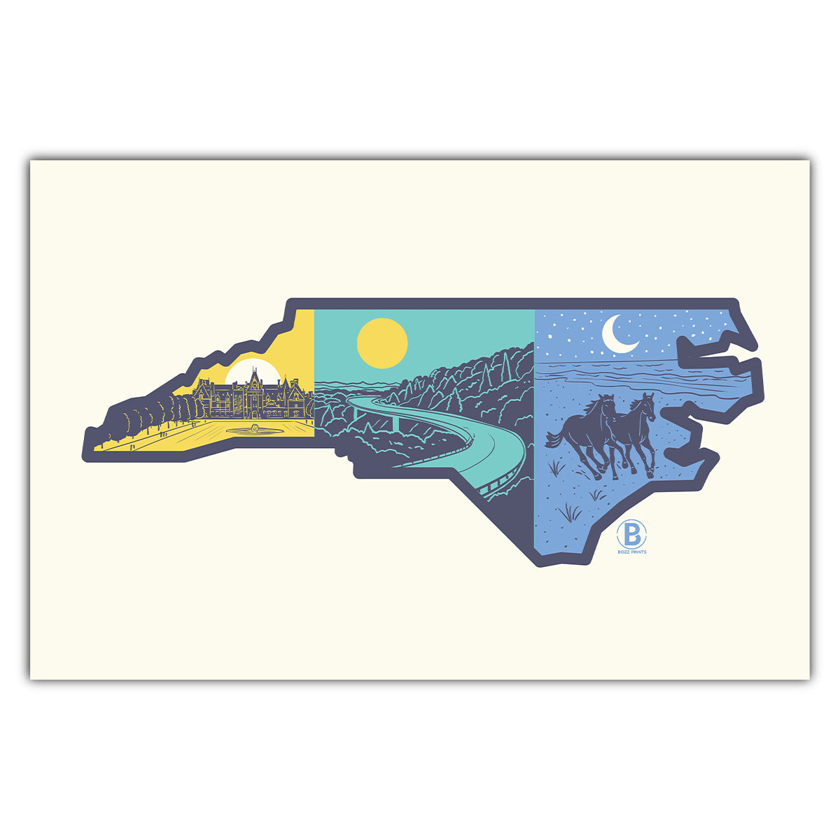 Layers of North Carolina Postcard