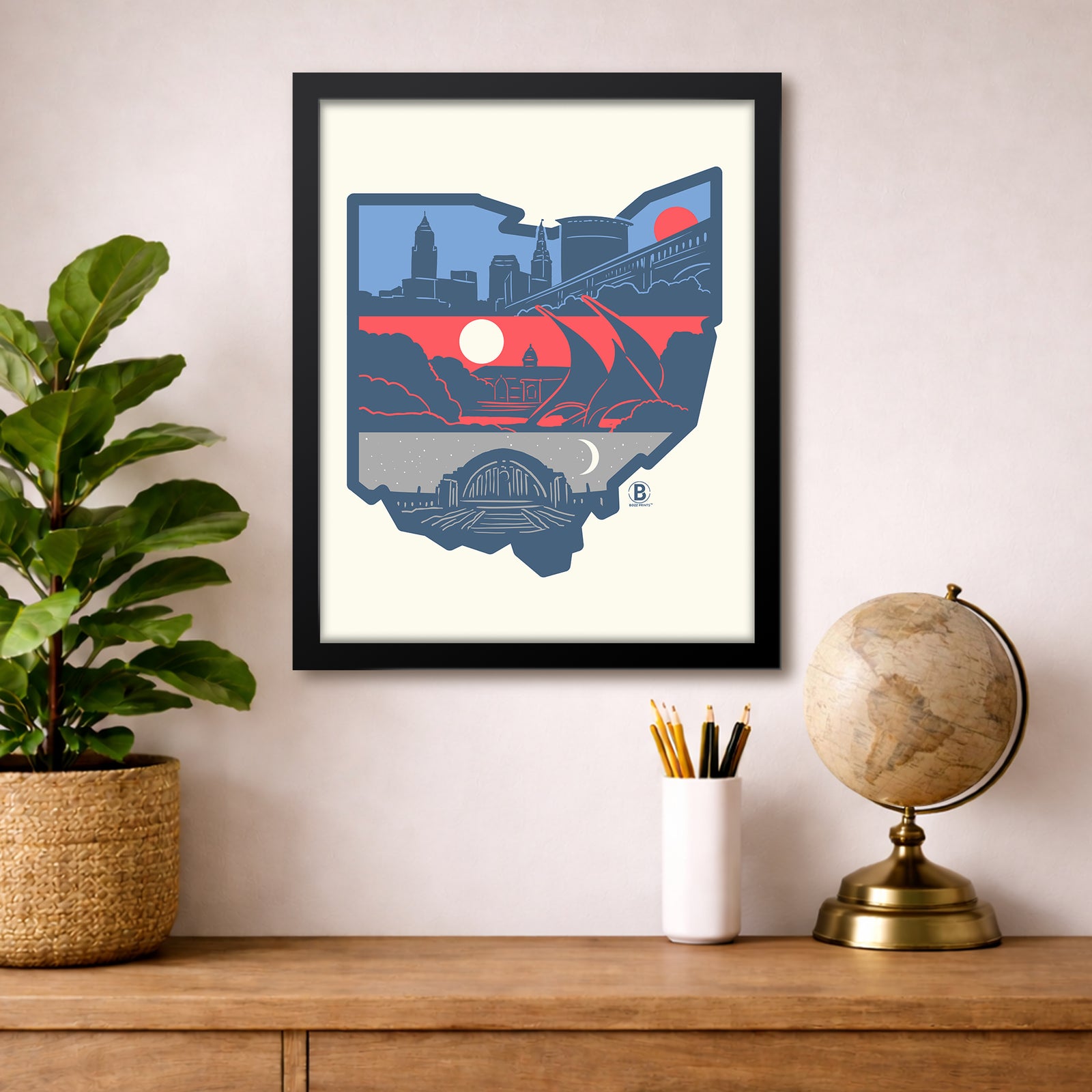 Layers of Ohio Print