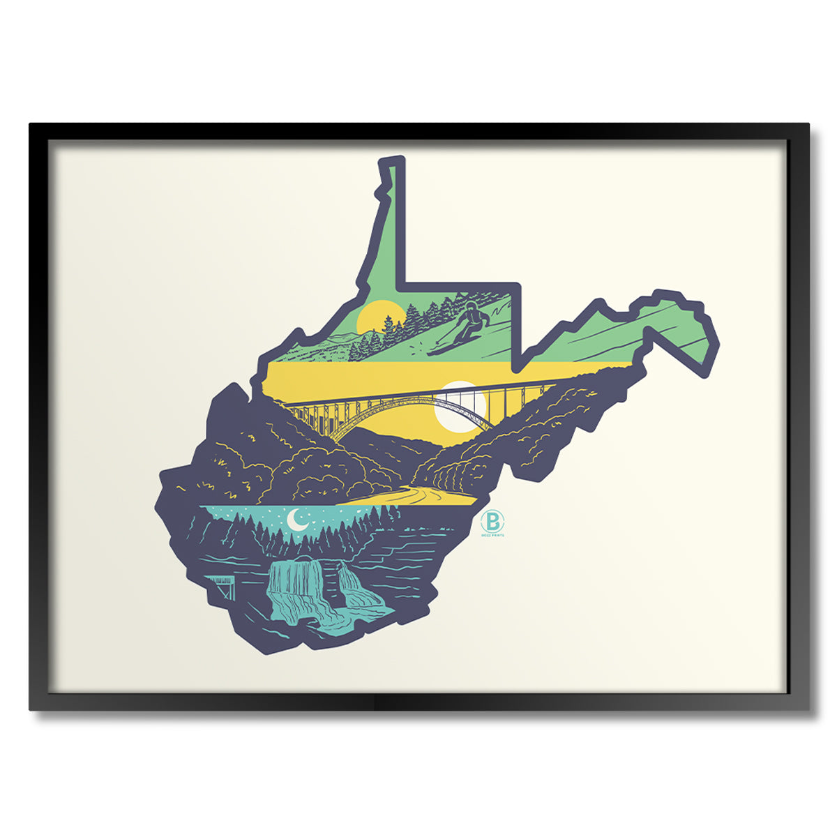 Layers of West Virginia Print