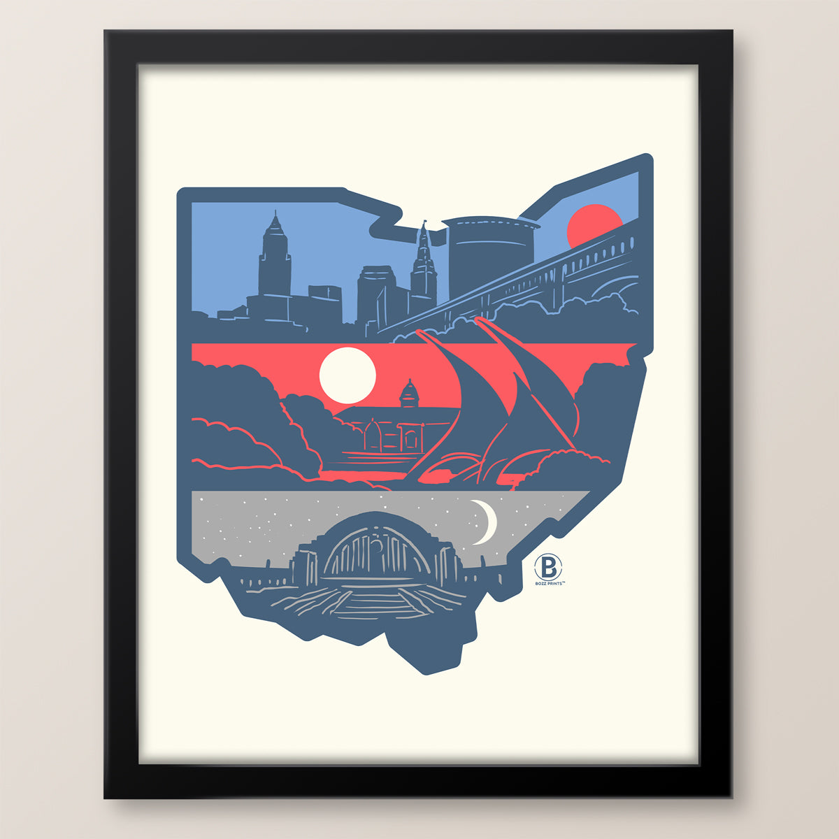 Layers of Ohio Print