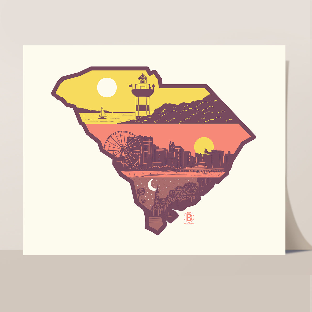 Layers of South Carolina Print