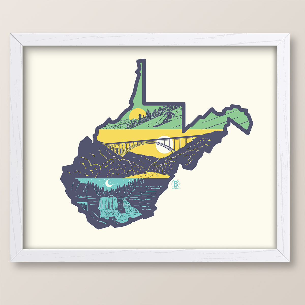Layers of West Virginia Print