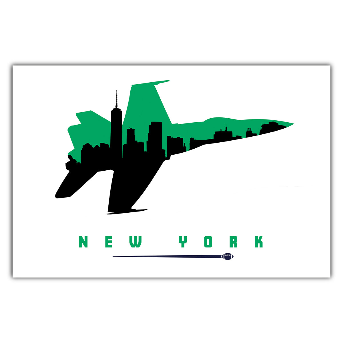 New York Football Flight Postcard